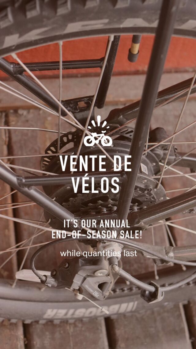 It’s our end-of-season bike sale! Join us at Ma Bicyclette for this annual event featuring quality new and used bikes! Check out our variety of traditional and e-bikes available in multiple sizes, featuring brands like Cannondale, Electra, Charge and more, from $400+tx and up to $5000 for high-end performance models. We have some unbeatable deals on Cannondale Treadwell, Neo and Adventure models, all like new. This event happens once a year, so don’t miss this chance to get the best bikes at the best prices. Sale starts now, while models last. New and used accessories available, too. Stop by our shop on the canal and come have a look! 

🚲🚲🚲

Venez faire un tour à notre vente de vélos annuelle, où vous trouverez des modèles de qualité, neufs et usagés, dans une grande variété de tailles. Découvrez notre variété de vélos traditionnels et électroniques disponibles dans plusieurs tailles, mettant en vedette des marques comme Cannondale, Electra, Charge et plus, à partir de 400 $+tx et jusqu’à 5000 $ pour les modèles de performance haut de gamme. Nous avons des offres imbattables sur les modèles Cannondale Treadwell, Quick et Adventure, tous comme neufs. Cet événement n’a lieu qu’une fois par an, alors ne manquez pas cette chance d’obtenir les meilleurs vélos aux meilleurs prix. La vente commence maintenant, jusqu’à épuisement des stocks. Accessoires neufs et d’occasion également disponibles. Passez dans notre magasin sur le canal et venez jeter un coup d’œil !

#ventedevelos #bikesale #velomtl #vélomtl #veloquebec #cyclingmtl #montrealvelo #montrealcycling